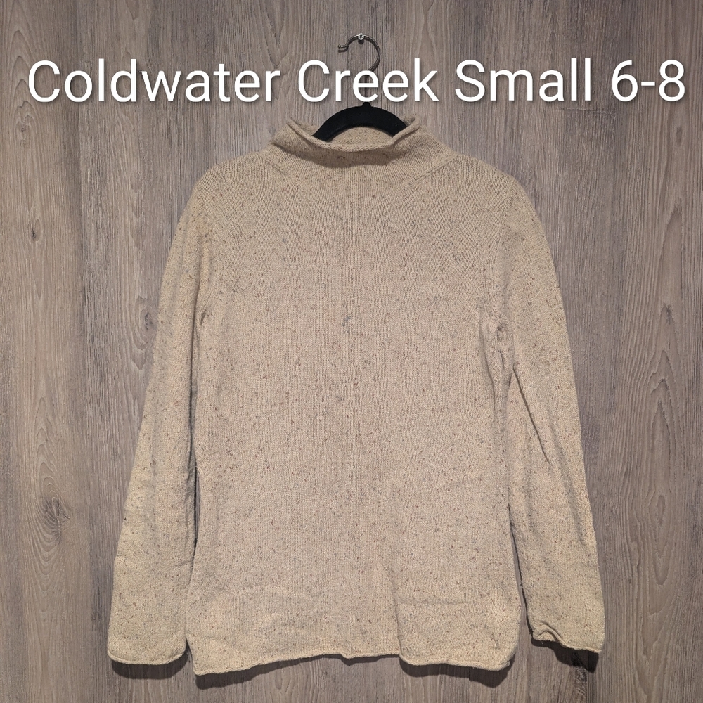 Coldwater Creek Women's Beige Turtleneck Sweater